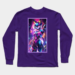 Anime Sci-Fi Cat Girl | Quality Anime Girl Artwork | Manga Girl Anime Art Long Sleeve T-Shirt